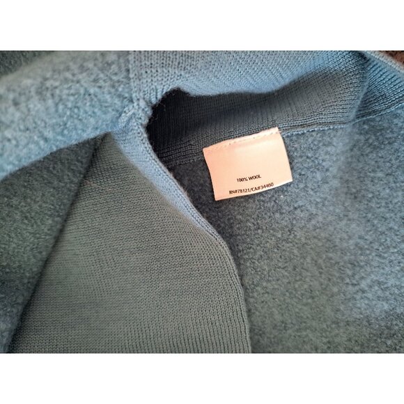 Eileen Fisher Boiled Wool Jacket Snap Closure Womens PM Teal Blue - Picture 7 of 11